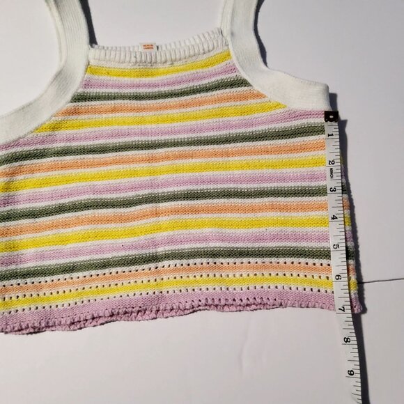 Striped Knit Tank Top By Cat & Jack Size S (6/7) Soft, breathable cotton blend - Picture 3 of 5